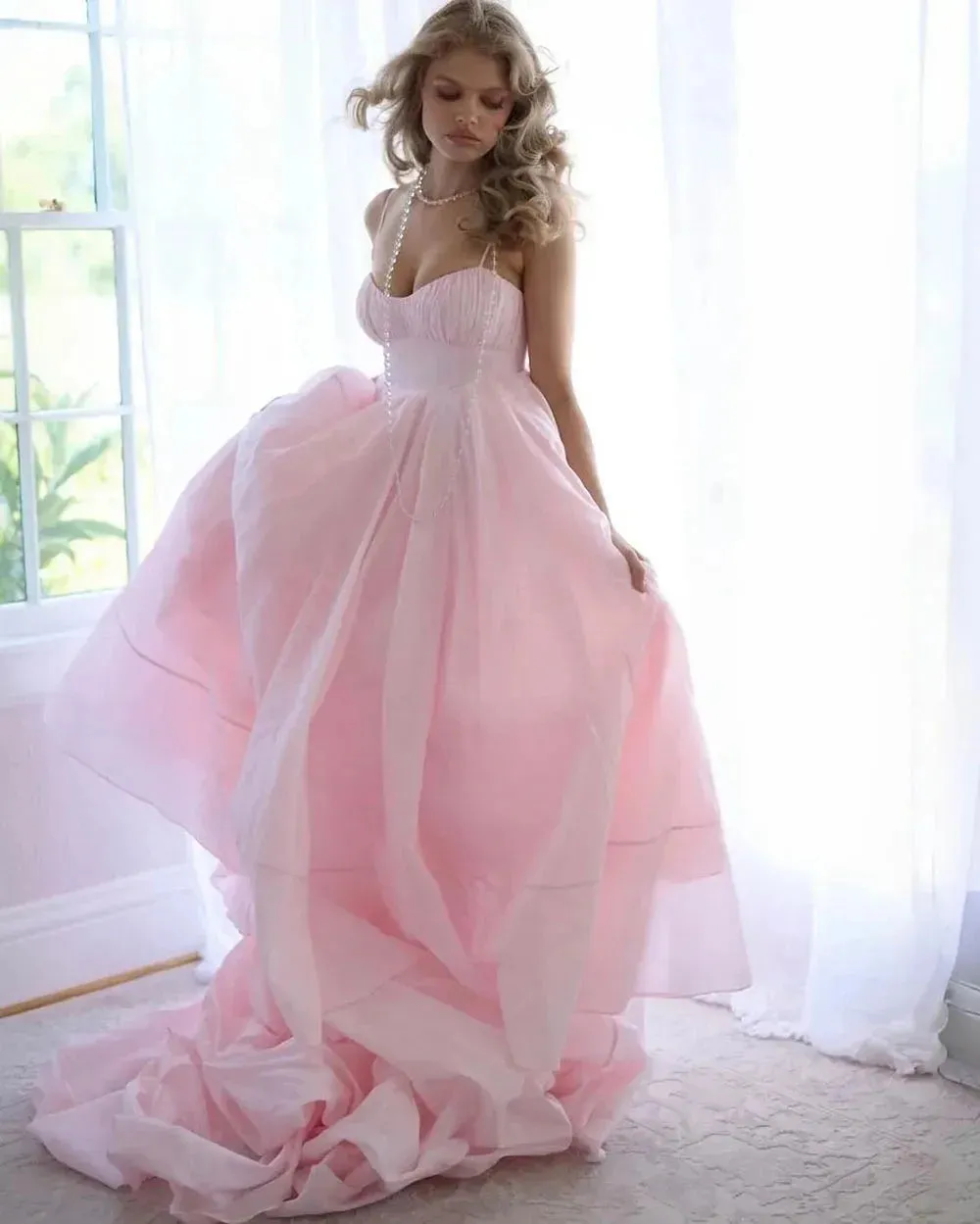 Baby Pink Prom Dresses For Pregnant A Line Party Gowns Party Dress Graduation Celebrity Formal Occasion Gown