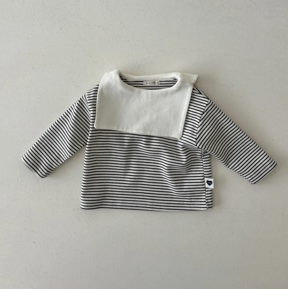 Baby Saint Collar Stripe LS Tee - Black