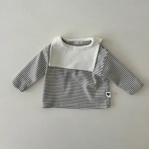 Baby Saint Collar Stripe LS Tee - Black