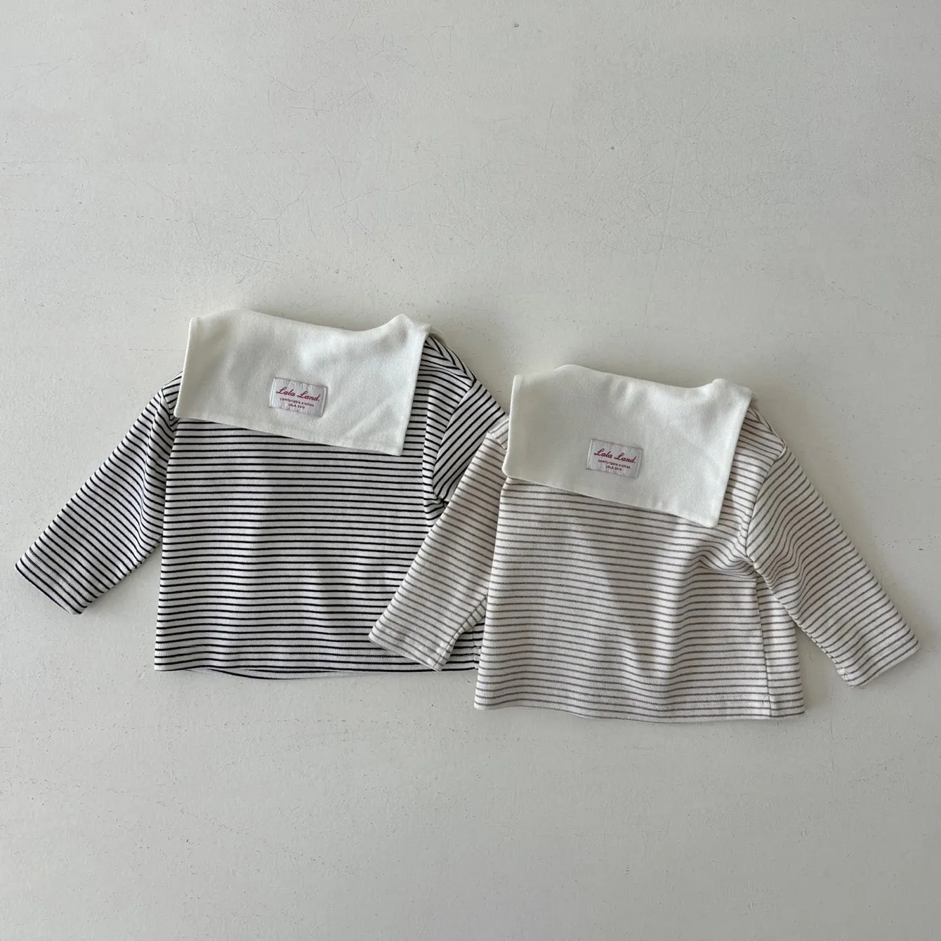 Baby Saint Collar Stripe LS Tee - Black