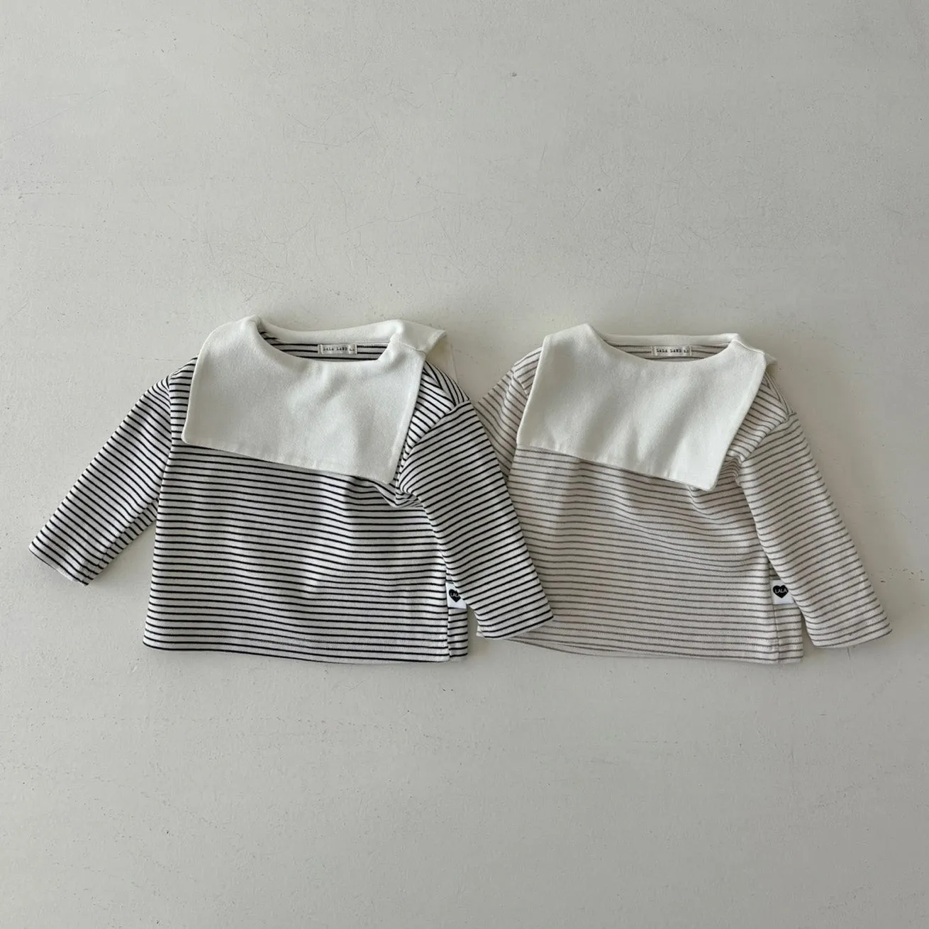 Baby Saint Collar Stripe LS Tee - Black
