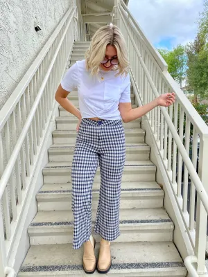 Back in Action Plaid Pants in Navy