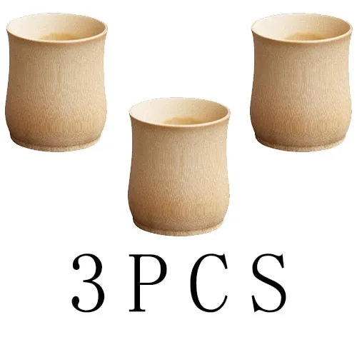 Bamboo milk mug coffee kitchen beer Cup wine Wooden straight Creative Novelty Tea set small kung fu tea cups drinking vintage