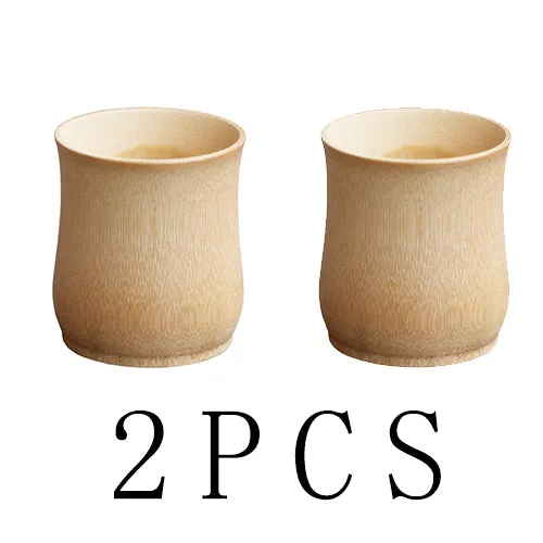 Bamboo milk mug coffee kitchen beer Cup wine Wooden straight Creative Novelty Tea set small kung fu tea cups drinking vintage