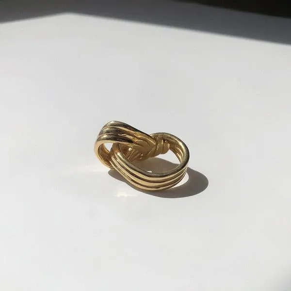 BAR Jewellery Braid Ring | Gold Pleated