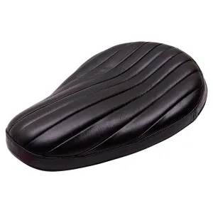Bates Style Solo Seat - Black Leather - Tuck N Roll