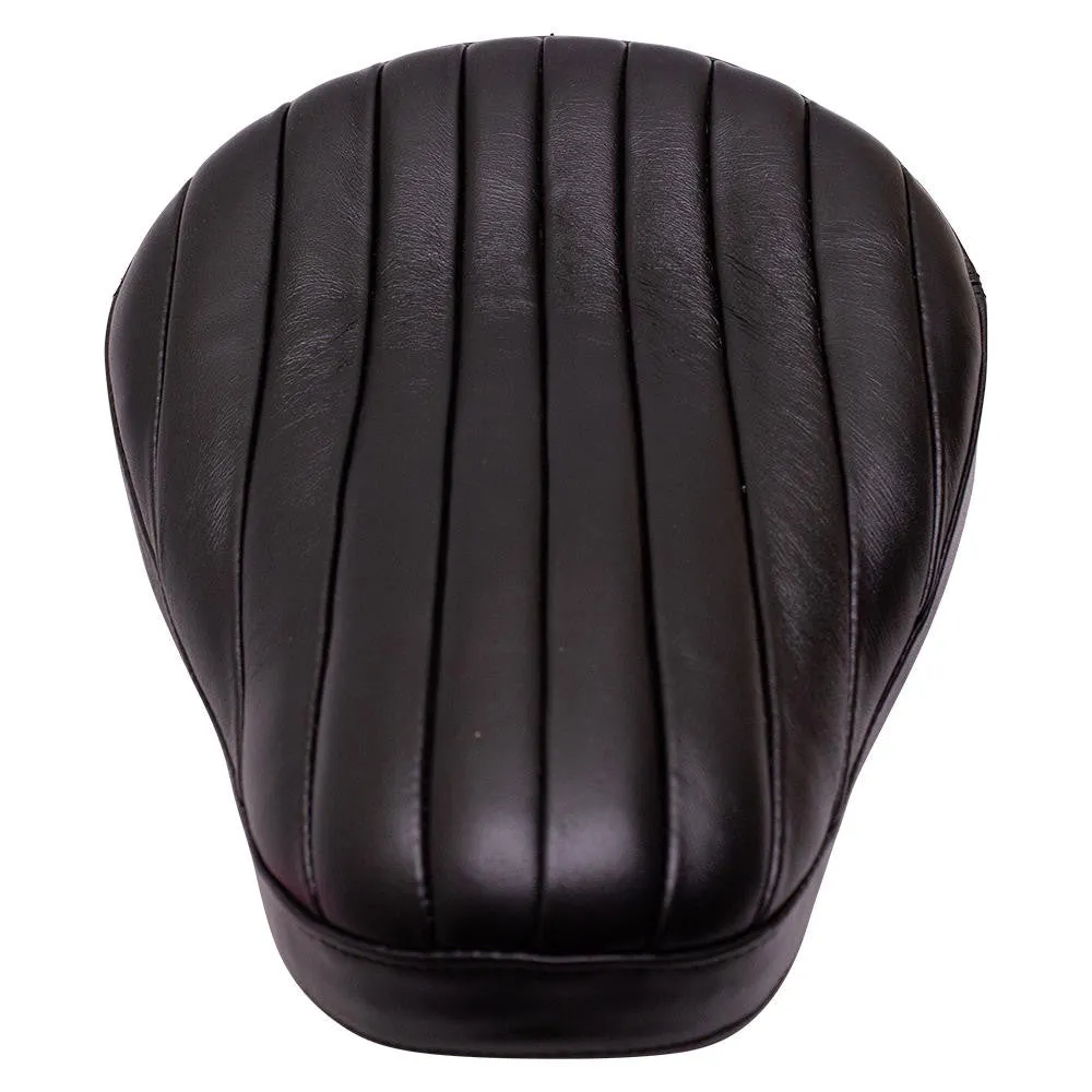 Bates Style Solo Seat - Black Leather - Tuck N Roll