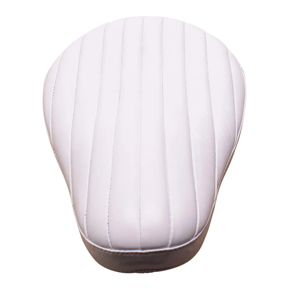 Bates Style Solo Seat - White Leather - Tuck N Roll