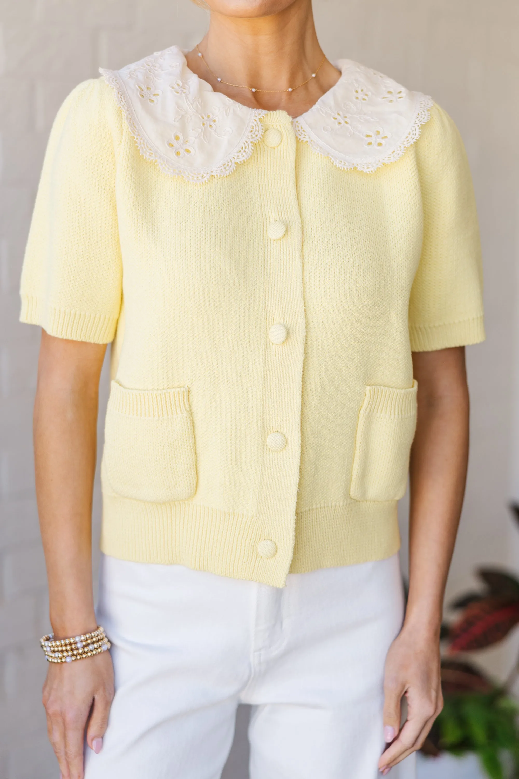 Be There Lemon Yellow Cardigan