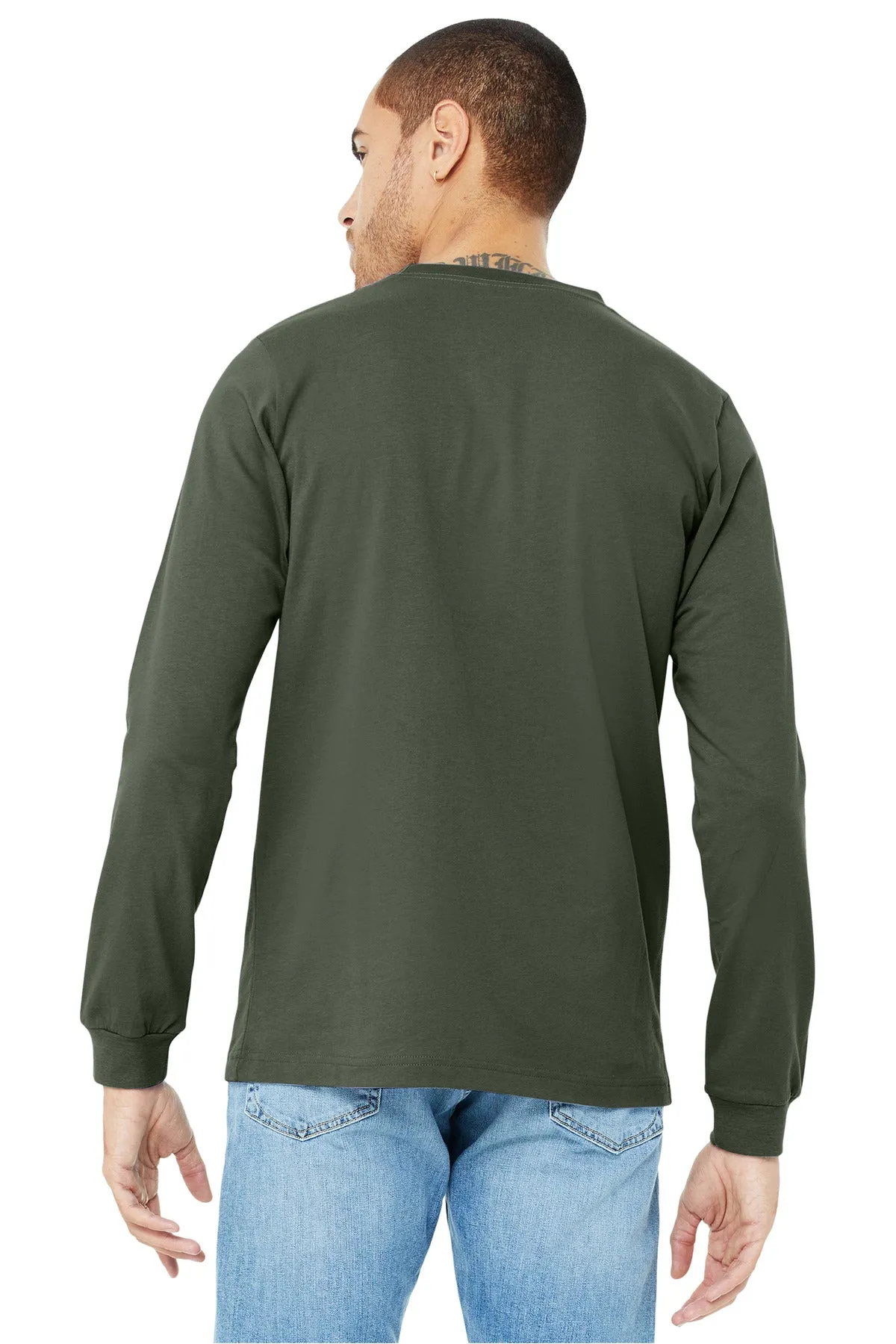 BELLA CANVAS  Unisex Jersey Long Sleeve Tee. BC3501 Military Green