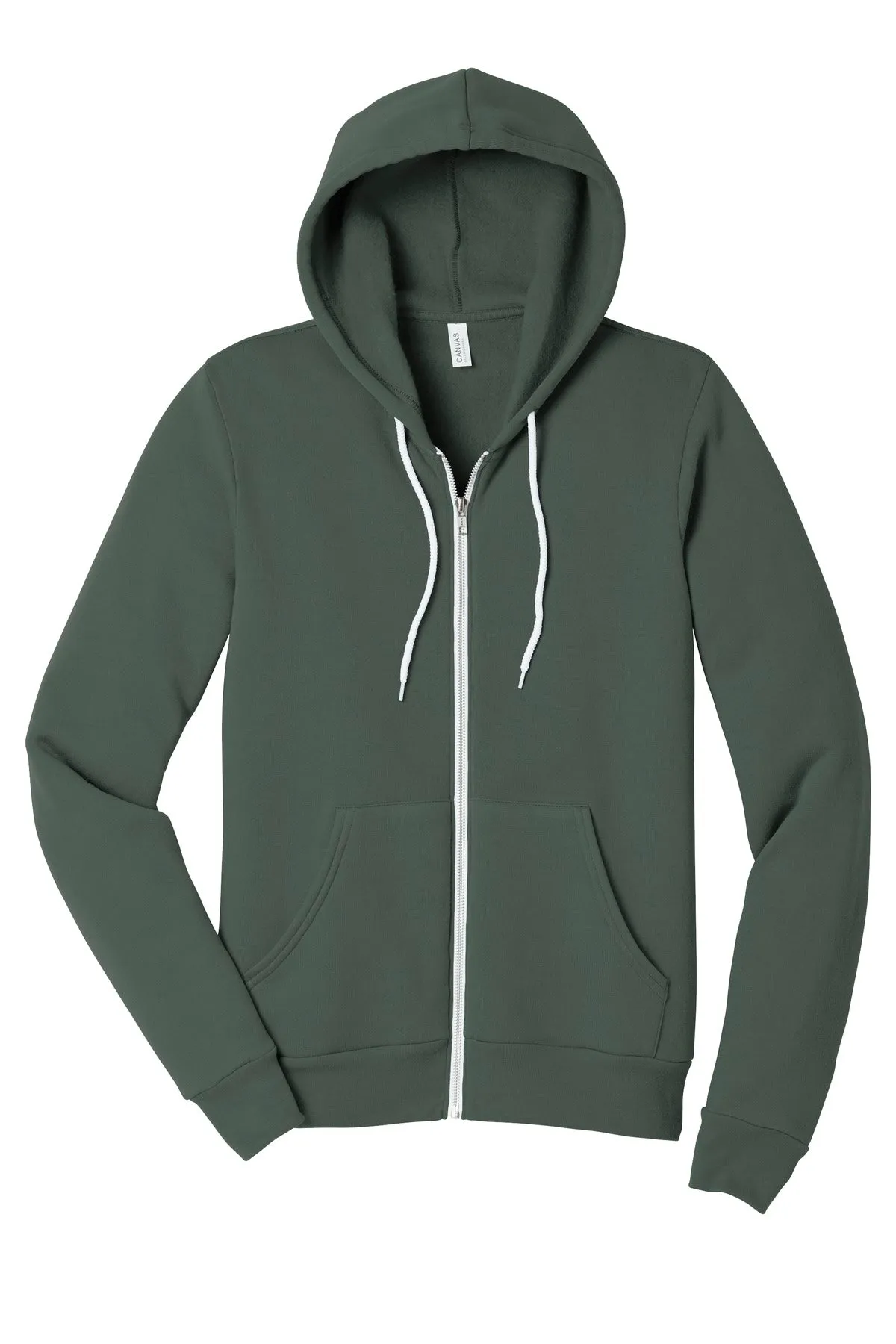 BELLA CANVAS  Unisex Sponge Fleece Full-Zip Hoodie. BC3739 Military Green