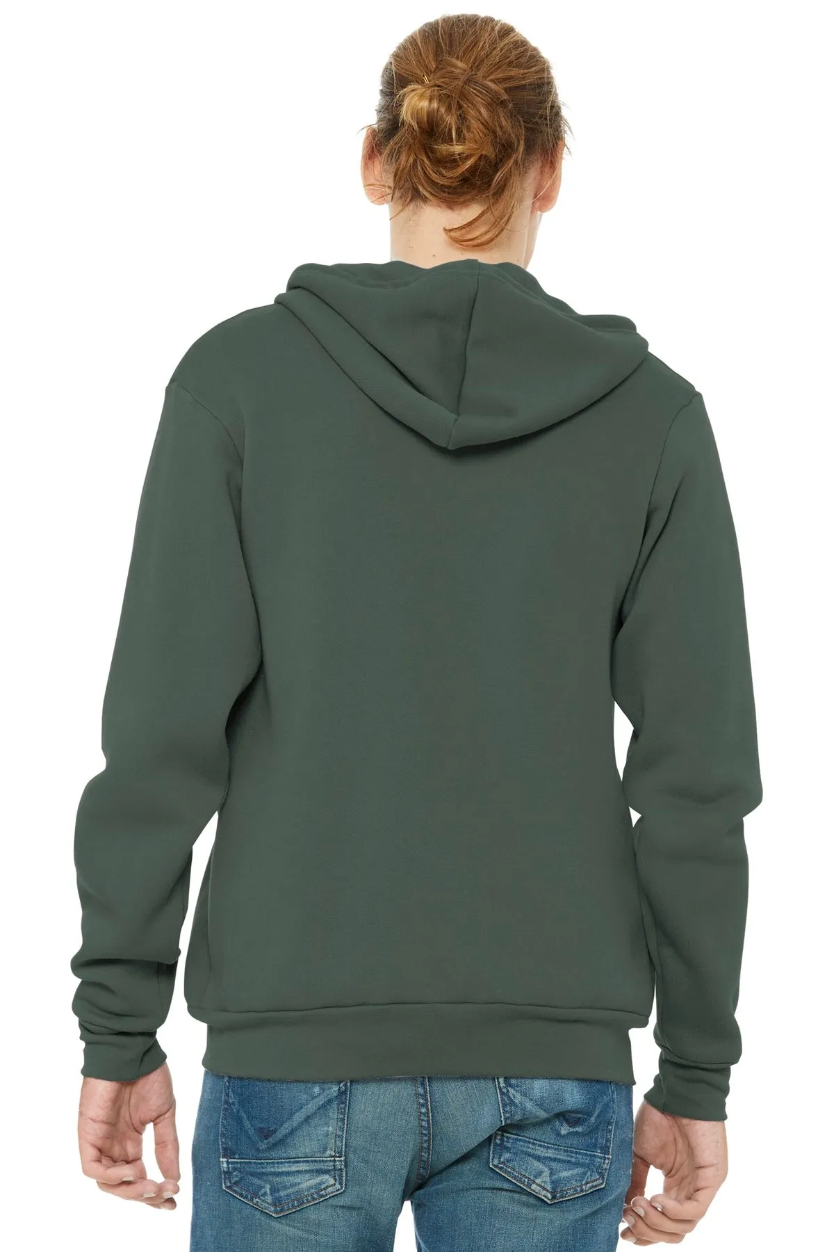 BELLA CANVAS  Unisex Sponge Fleece Full-Zip Hoodie. BC3739 Military Green