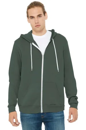 BELLA CANVAS  Unisex Sponge Fleece Full-Zip Hoodie. BC3739 Military Green