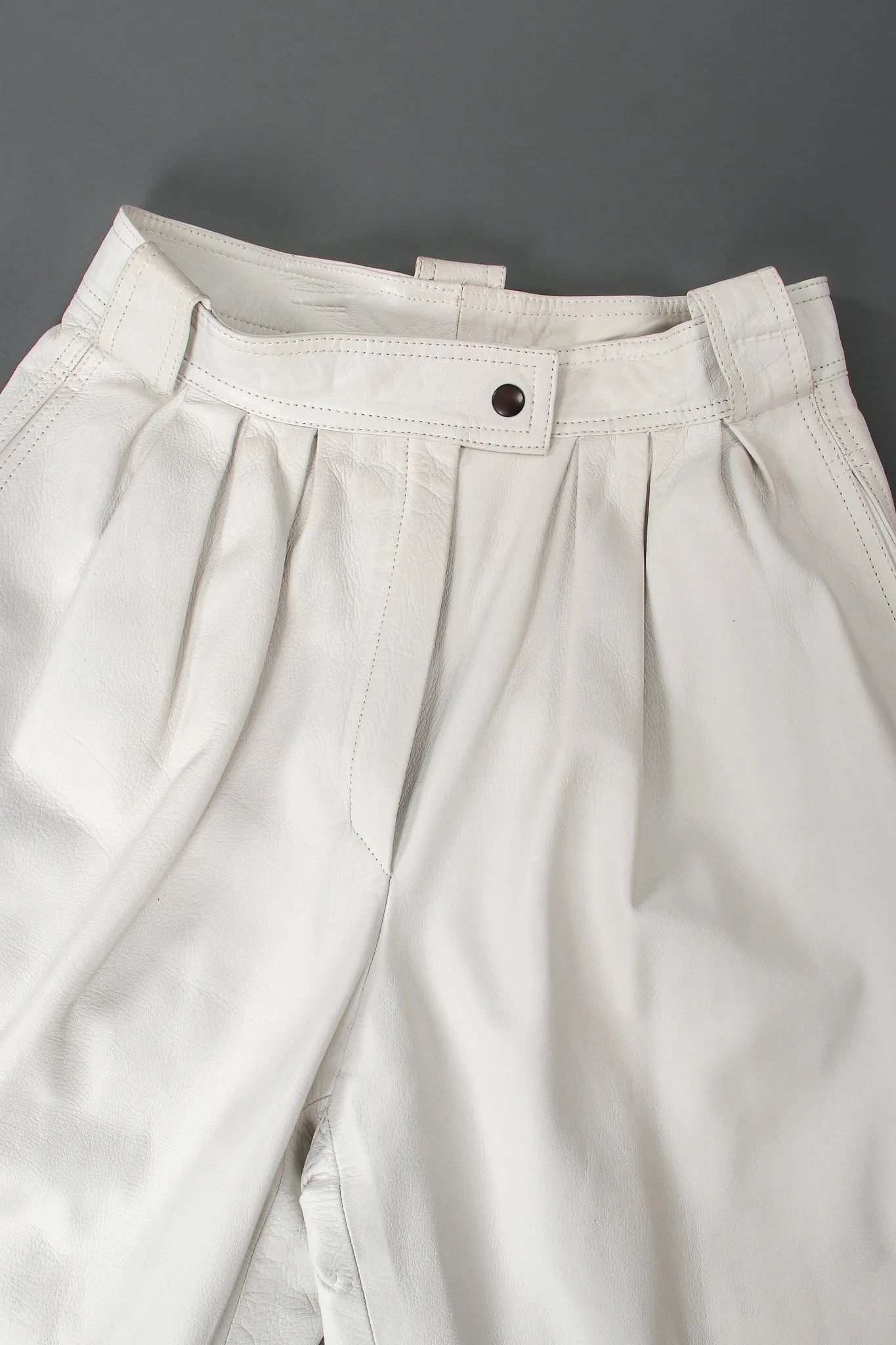 Belted Leather Pleat Pant