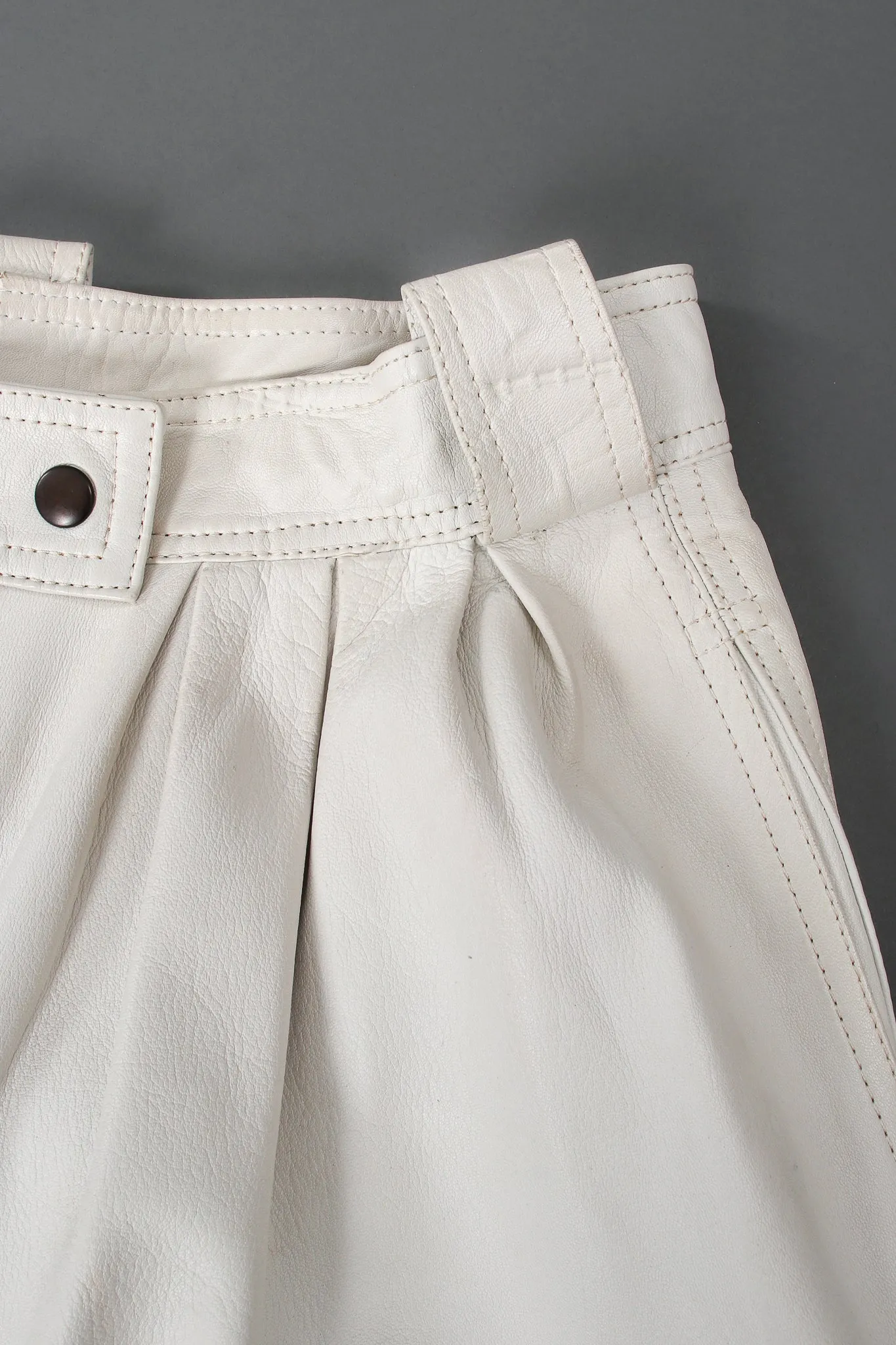Belted Leather Pleat Pant