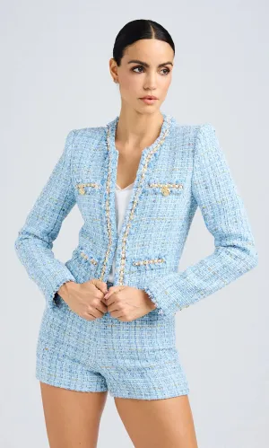 Betsy Tweed Blazer - Sky Blue