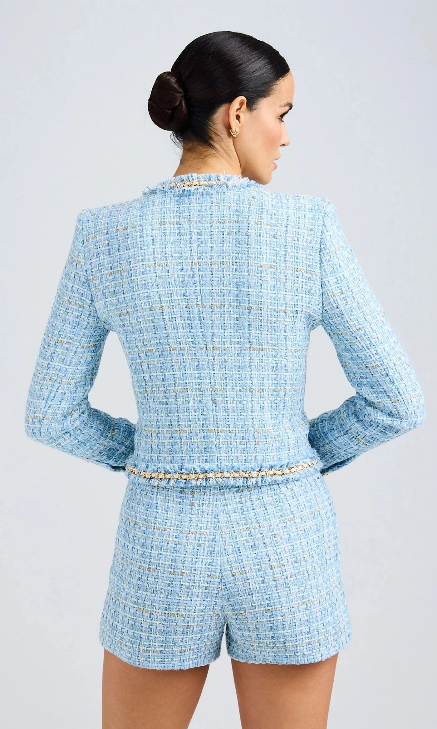 Betsy Tweed Blazer - Sky Blue