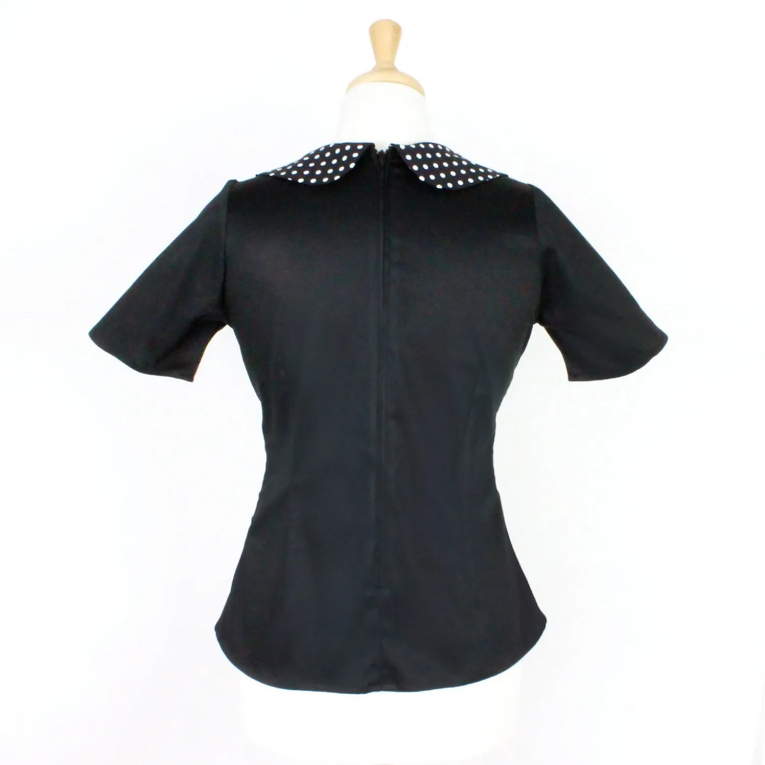 Black and Polkadots Vintage Inspired Top T-BP558