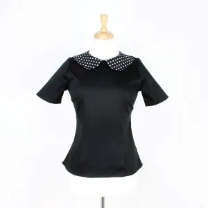 Black and Polkadots Vintage Inspired Top T-BP558