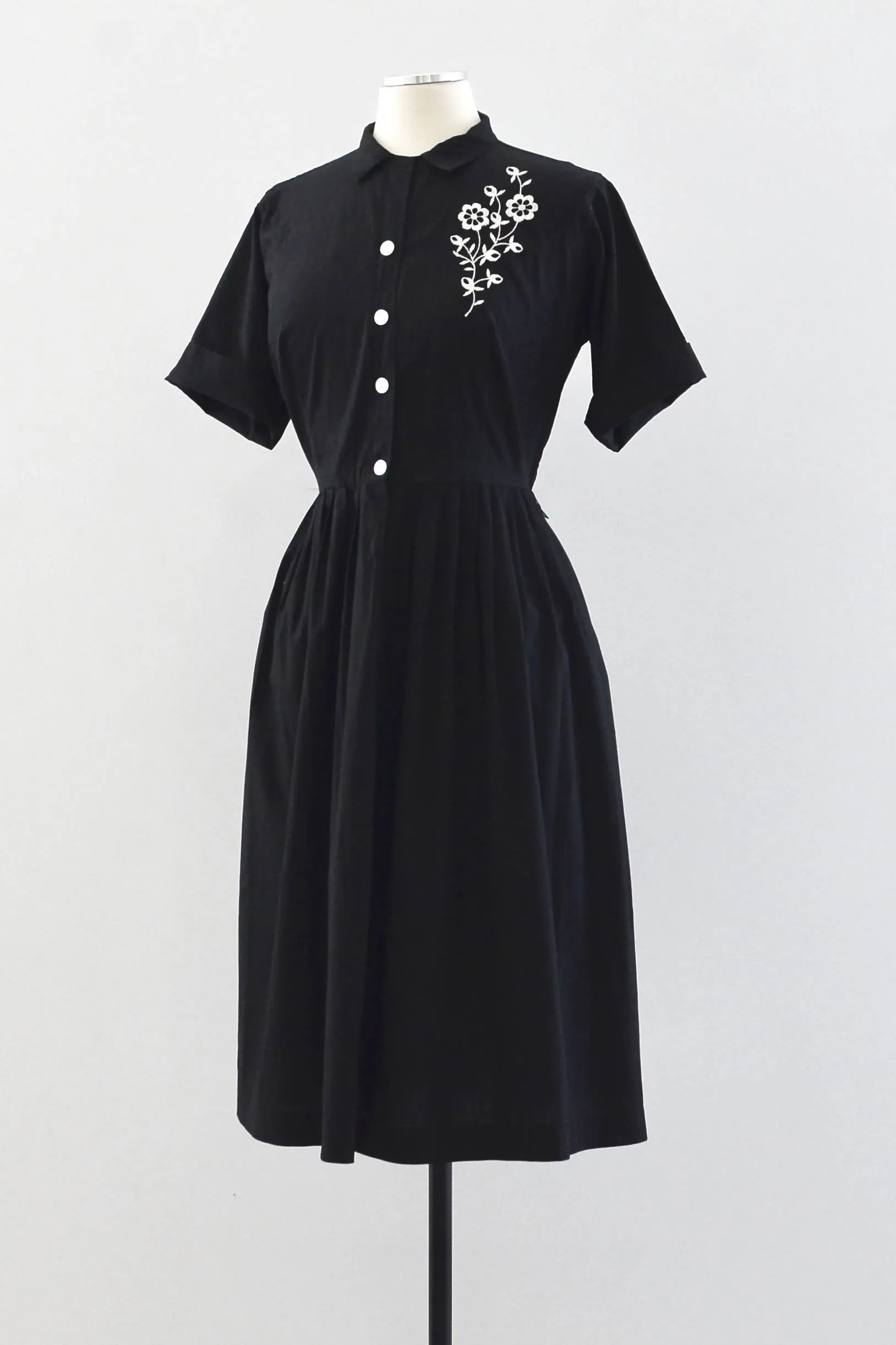Black Cotton Day Dress