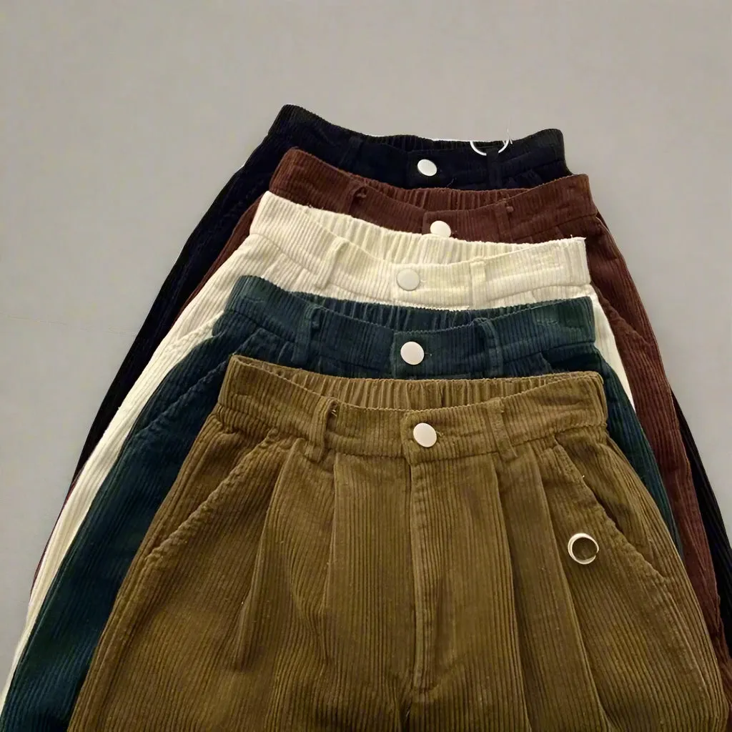 Black Retro High Waisted Corduroy Pants | Dreamofthe90s