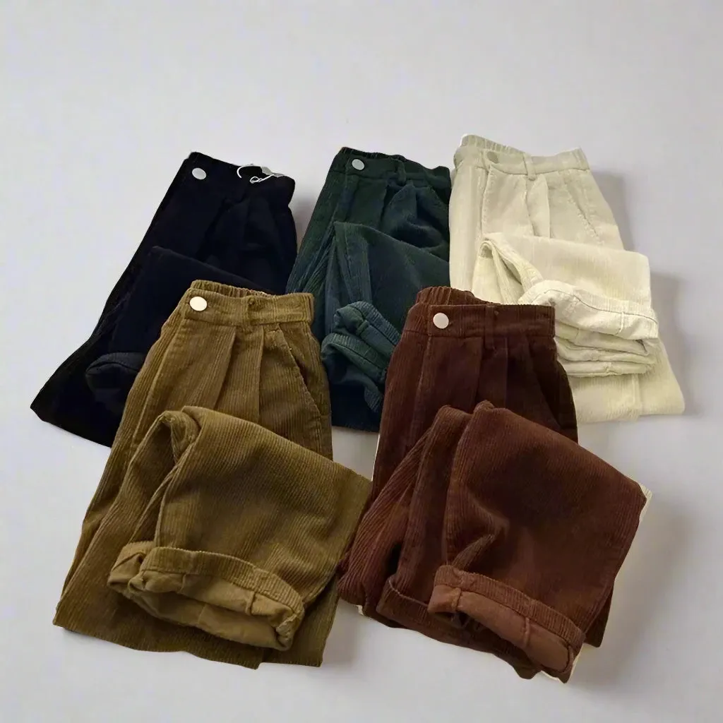 Black Retro High Waisted Corduroy Pants | Dreamofthe90s