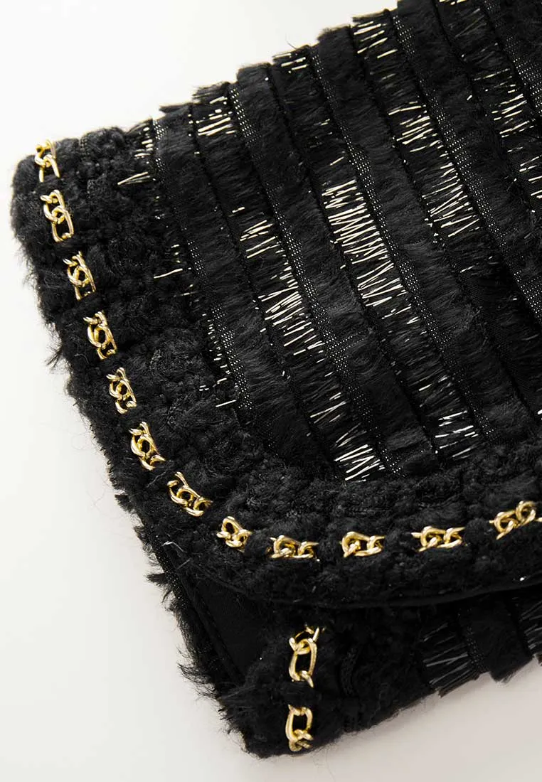 Black Shimmer Golden-detail Short Jacket