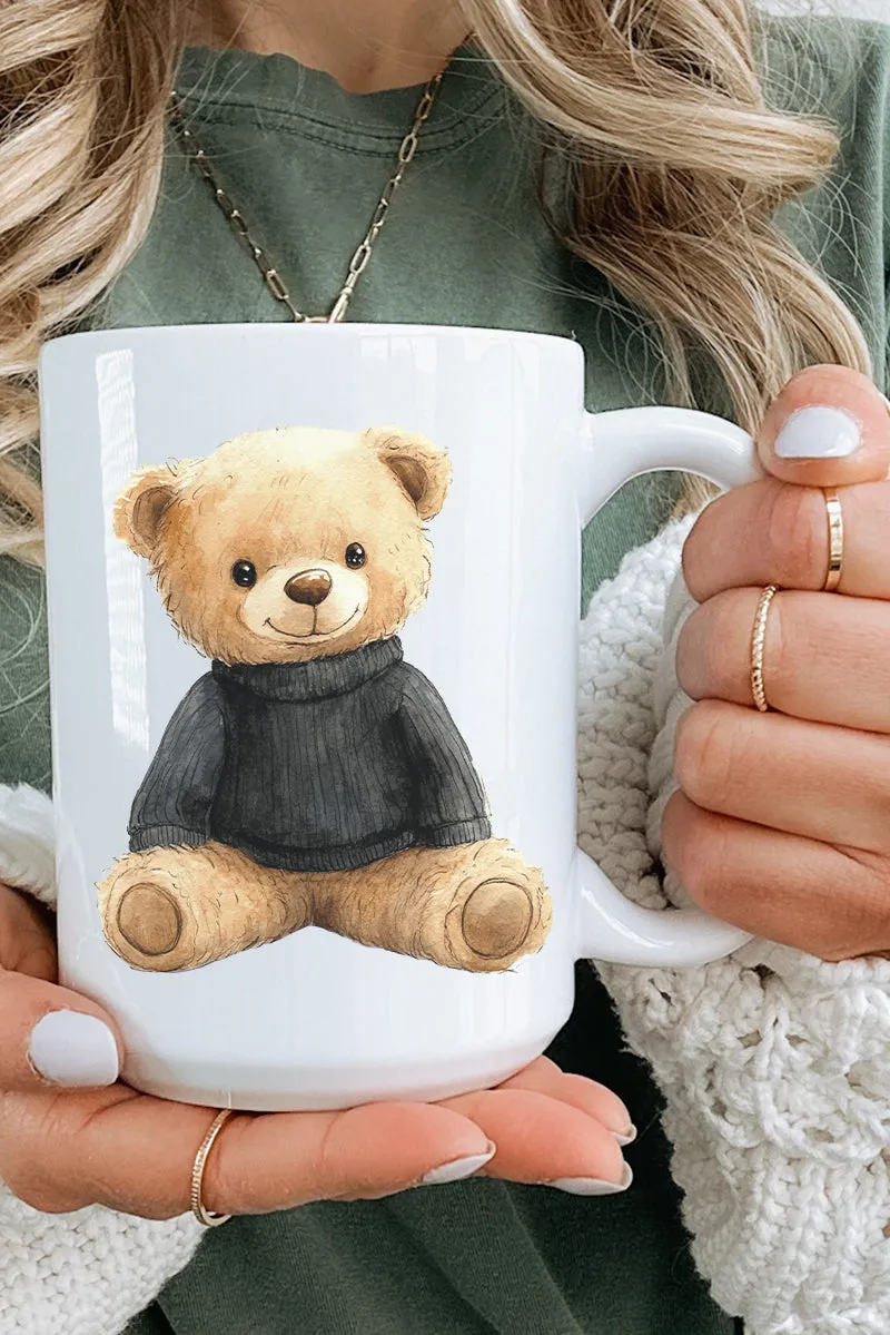 Black Vintage Teddy Bear Ceramic Mug