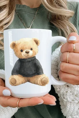 Black Vintage Teddy Bear Ceramic Mug