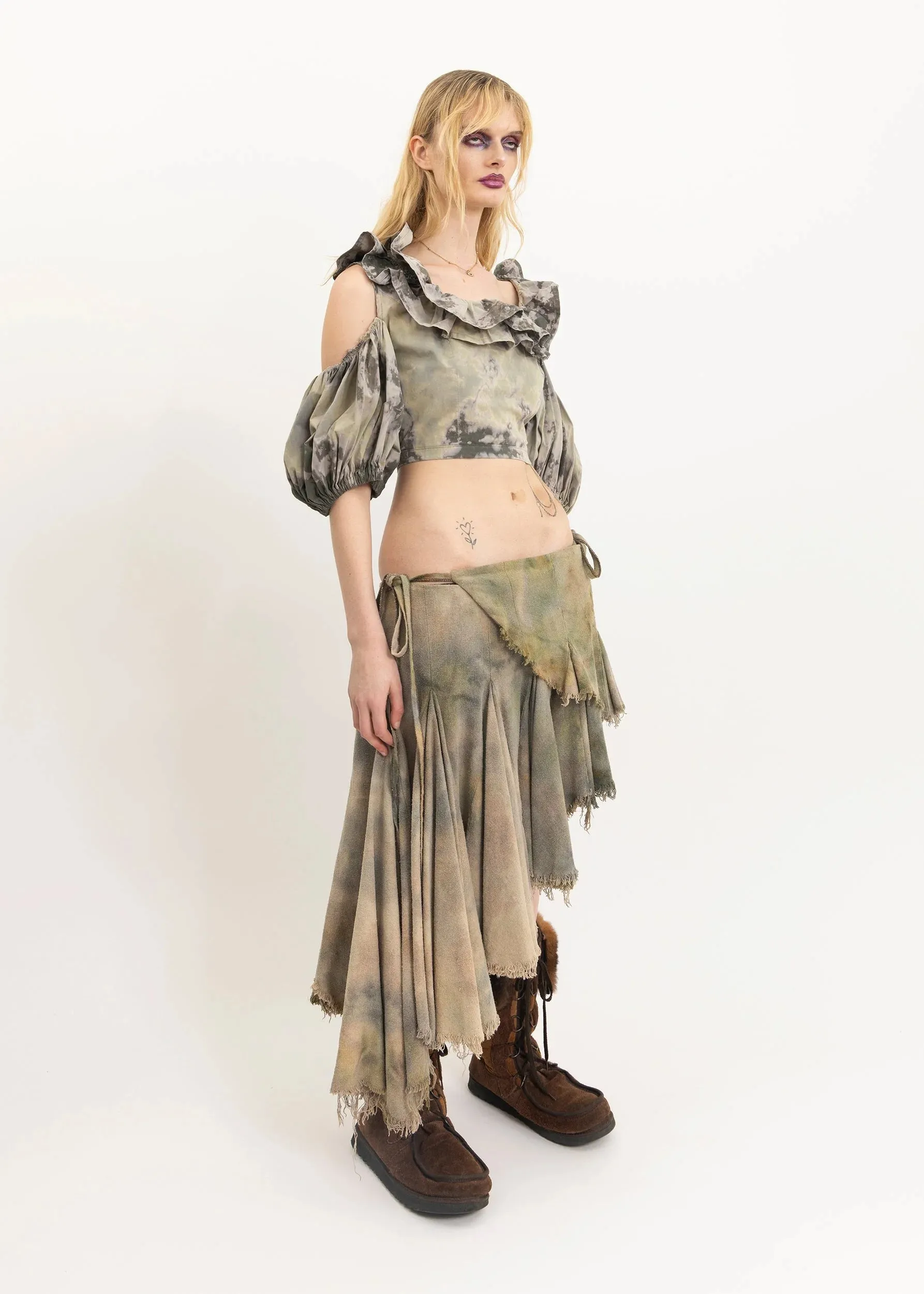 Bleached puff sleeve faerie top
