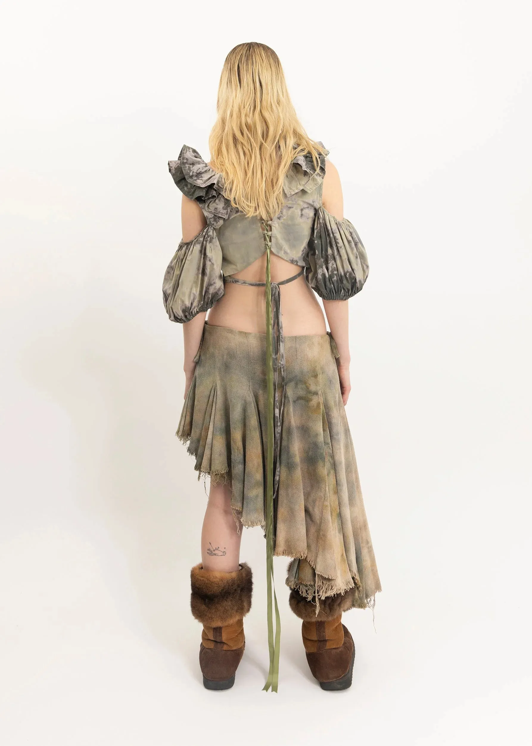 Bleached puff sleeve faerie top