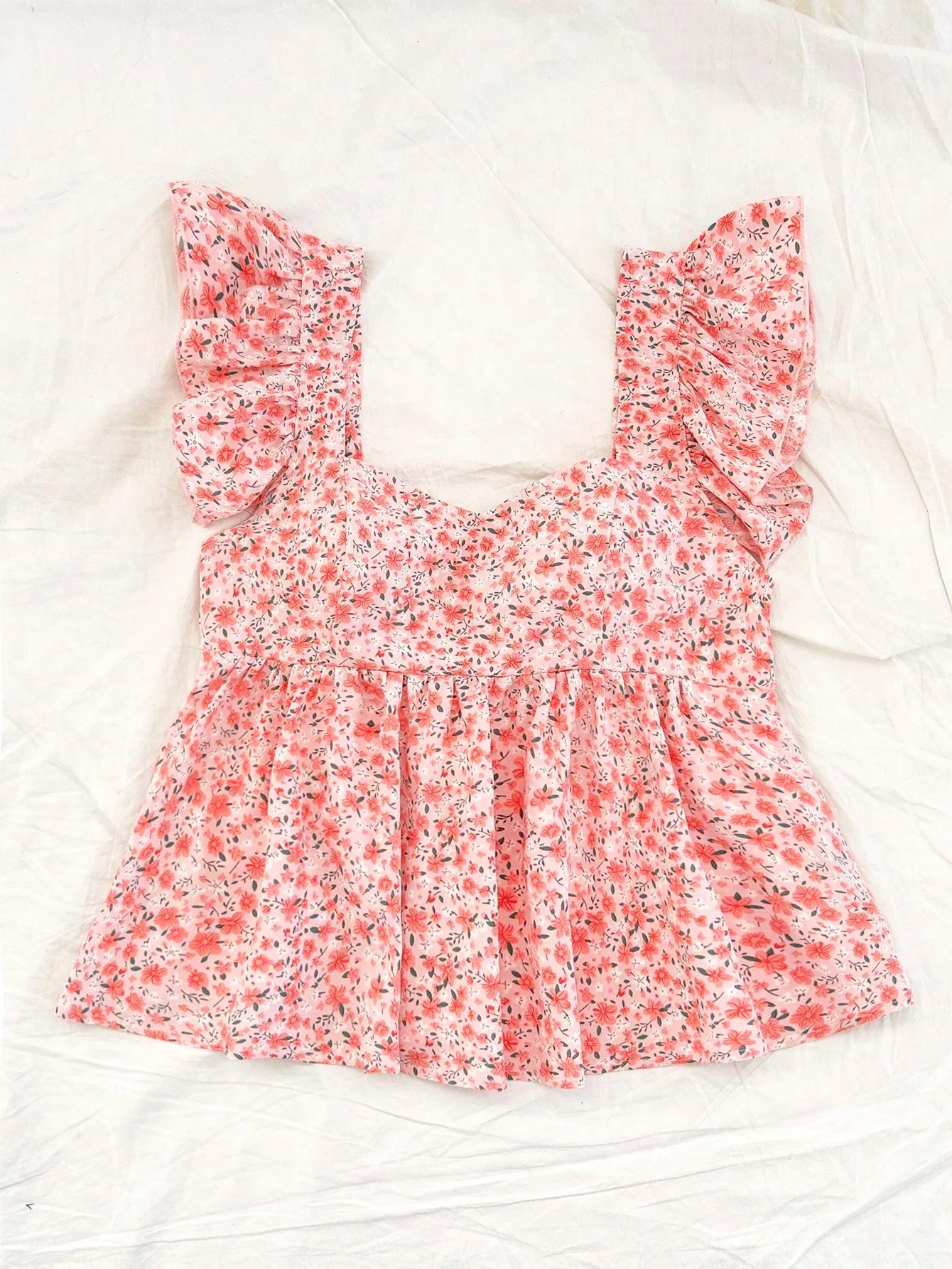 Blusa de cuello Peter Pan floral para mujer  CR