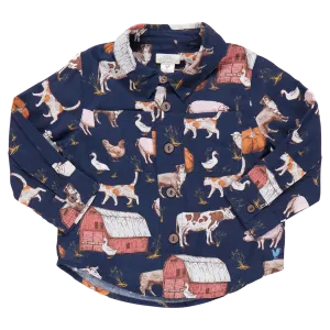 Boys Jack Shirt - On The Farm ||  Pink Chicken