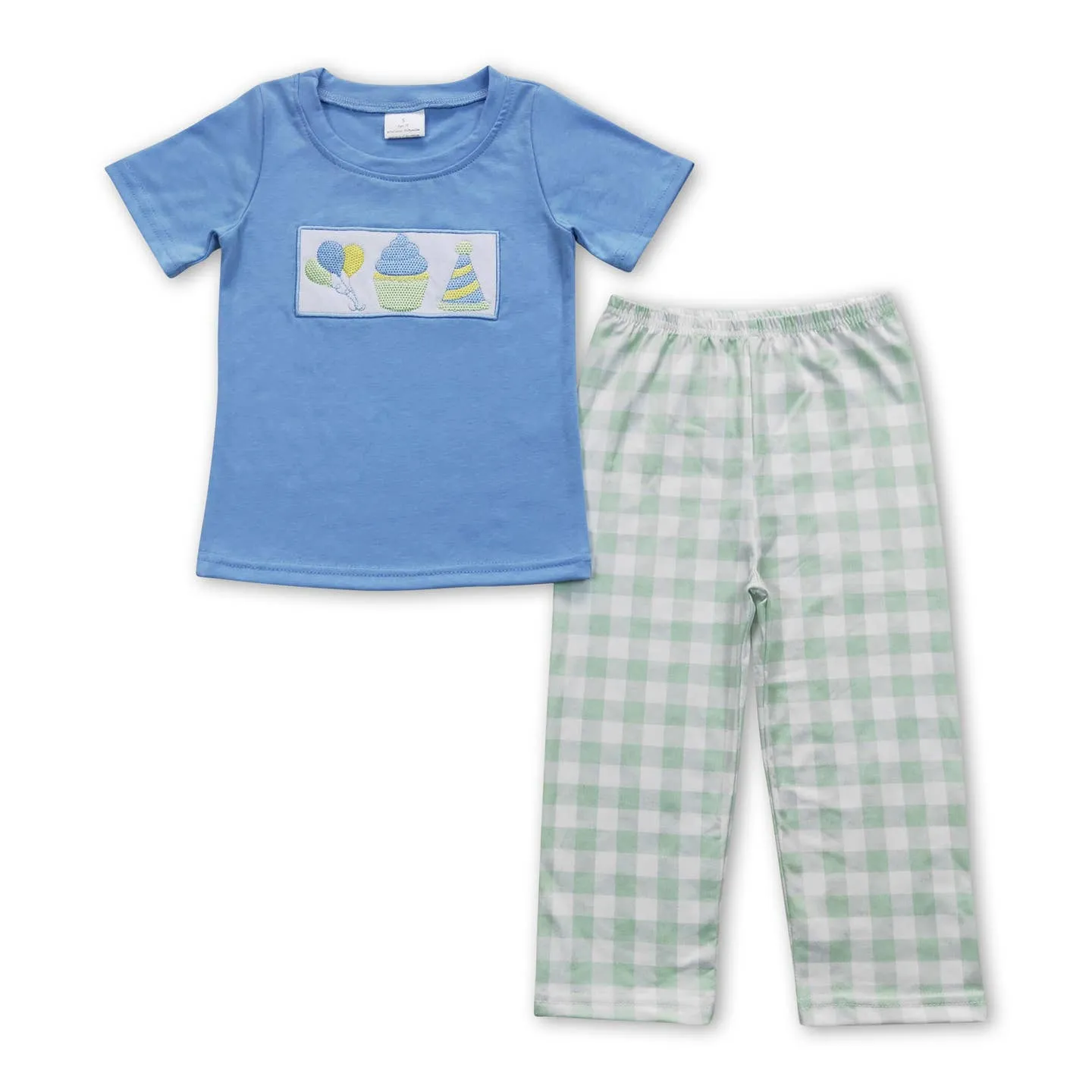 Boys Plaid Birthday Set