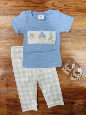 Boys Plaid Birthday Set