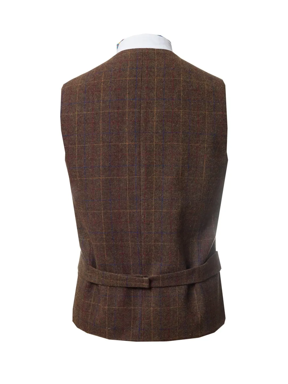 Brown Check Tweed  Waistcoat