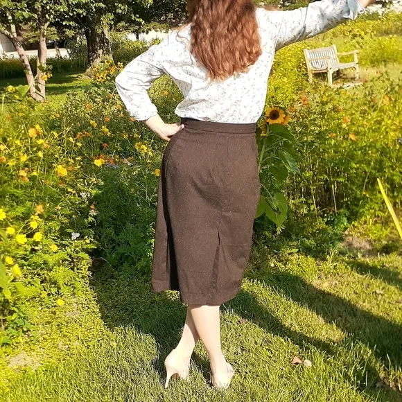Brown Tweed Skirt