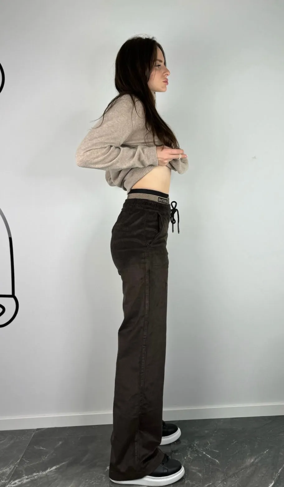 Brown VELVET PALAZZO PANTS