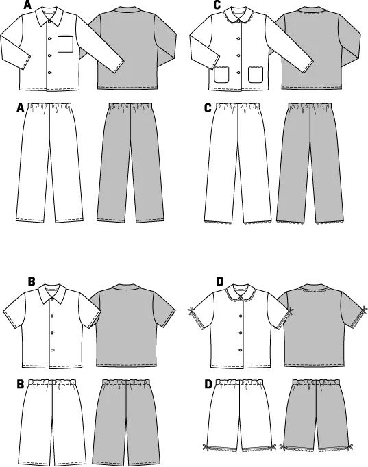 Burda Pattern 9747 Pyjama (3-15)