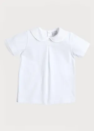 Button Detail Cotton Top in White (2-6yrs)