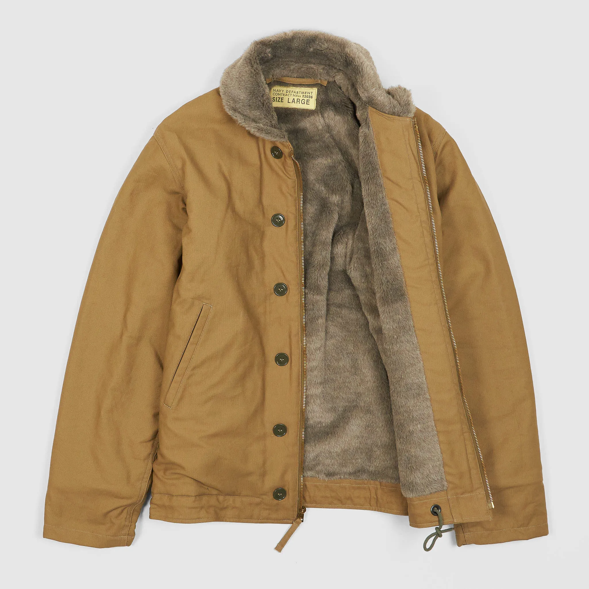 Buzz Rickson's N1 Deck-Jacket Jungle Cloth Khaki USN