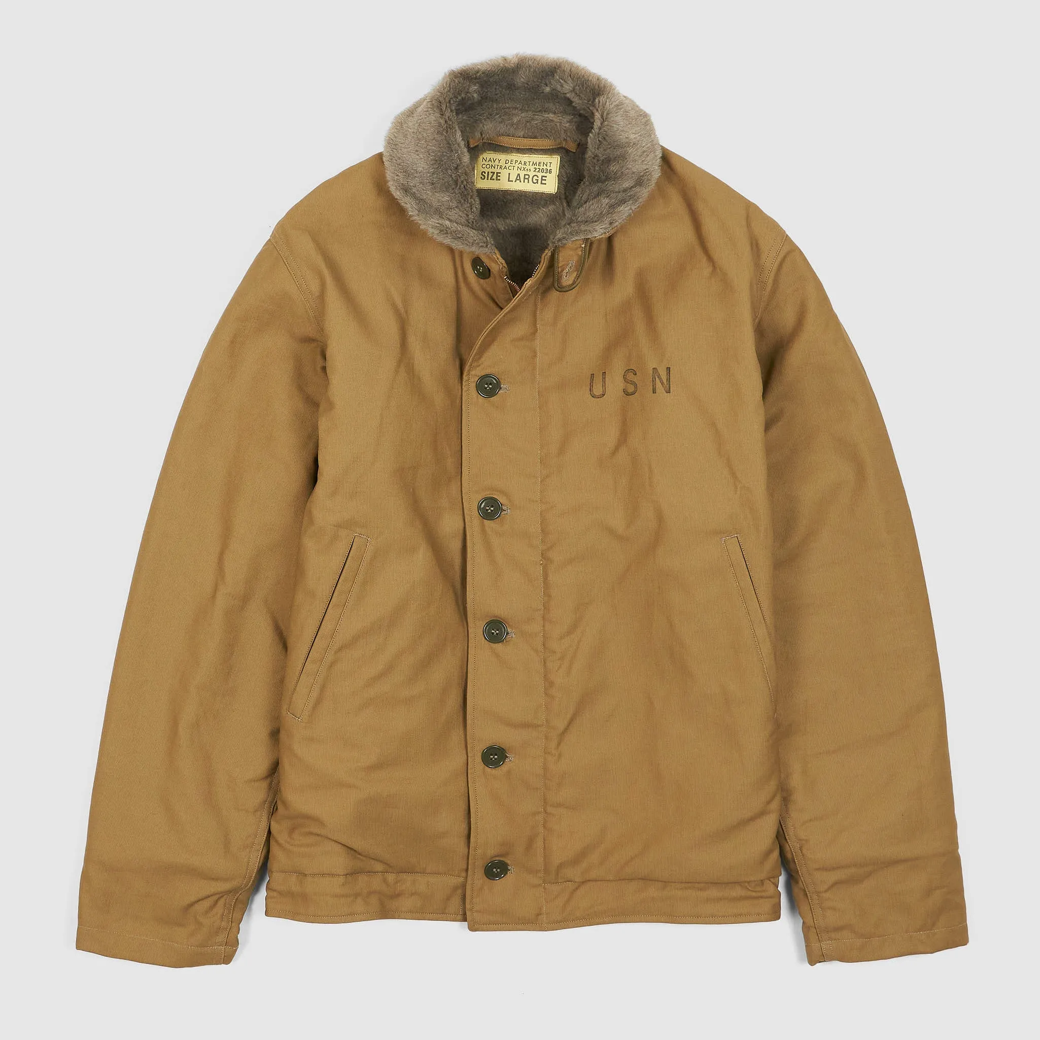 Buzz Rickson's N1 Deck-Jacket Jungle Cloth Khaki USN