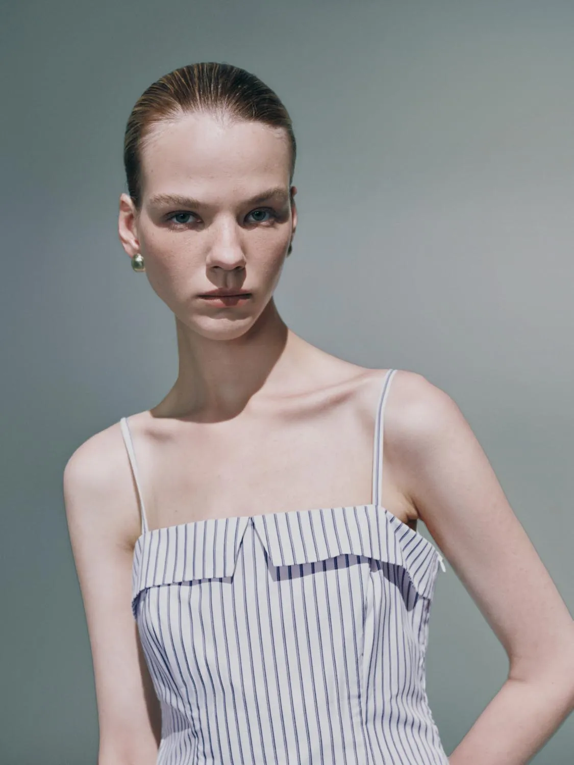 Cami Pleated Striped A-Line Dresses