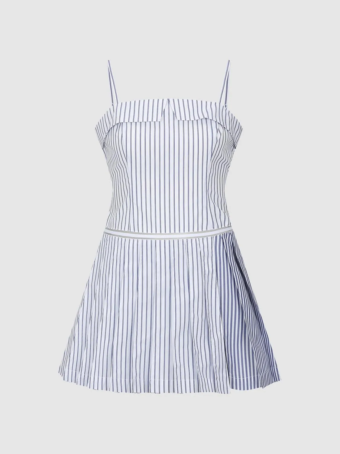 Cami Pleated Striped A-Line Dresses