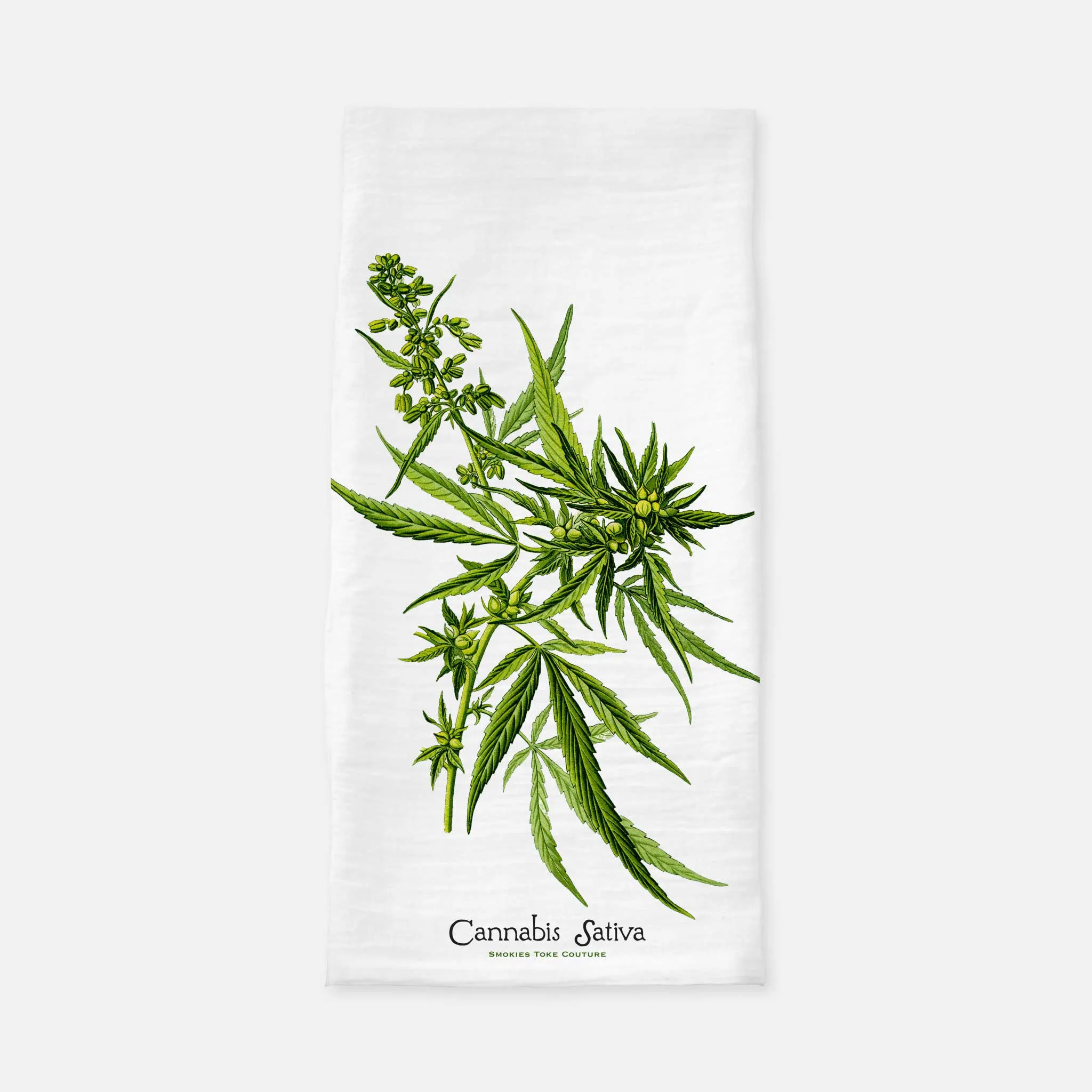Cannabis Tea Towel - Vintage Botanical Illustration