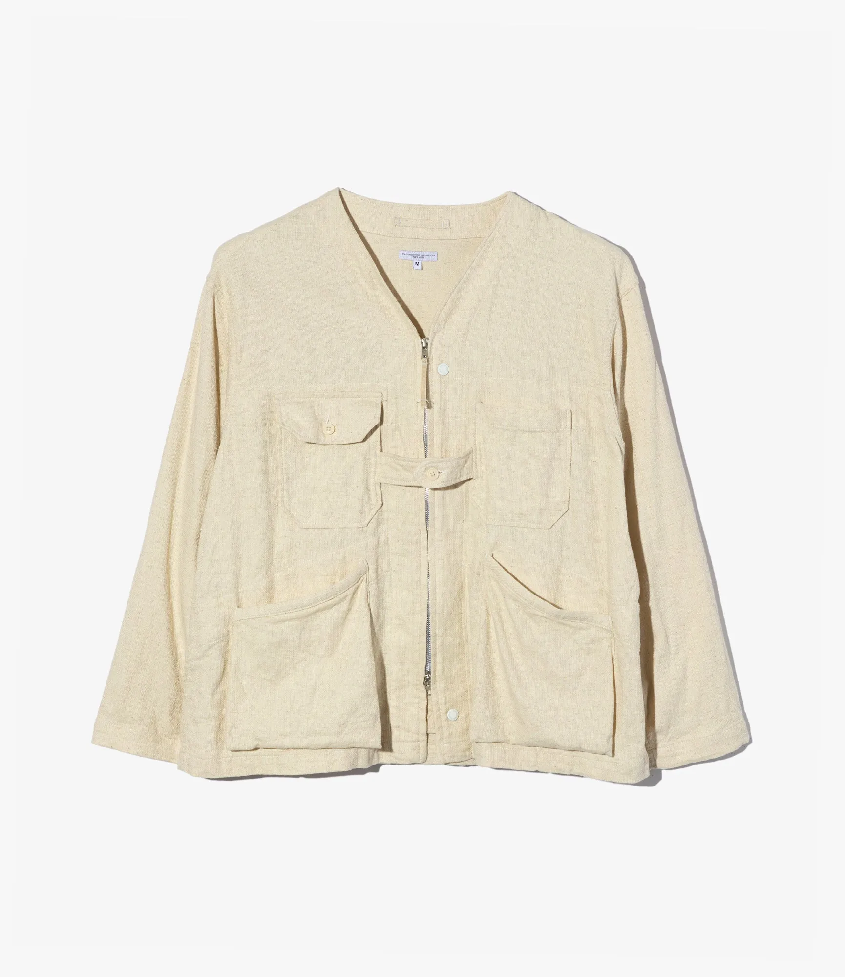 Cardigan Jacket – Natural Cotton/Linen Java Cloth