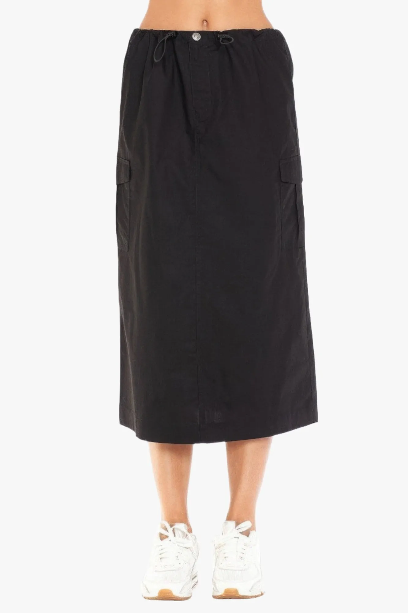Cargo Skirt With Drawstring Midi Skirt