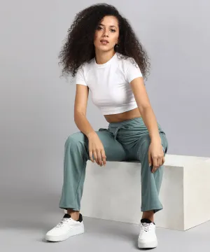 Casual High-Waisted Parallel Cargo Pants