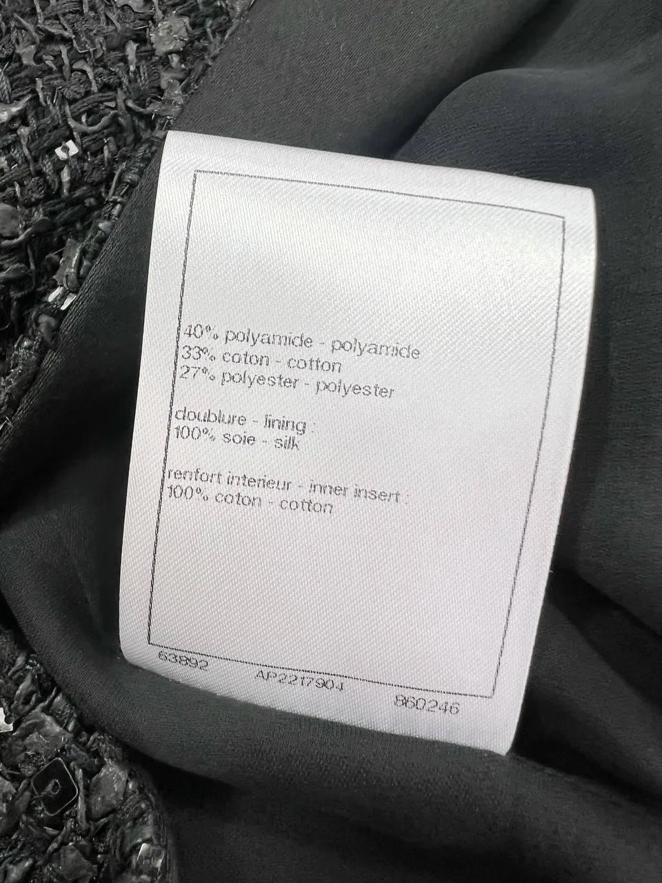 Chanel 24B Black Wool Tweed Bow Short Jacket