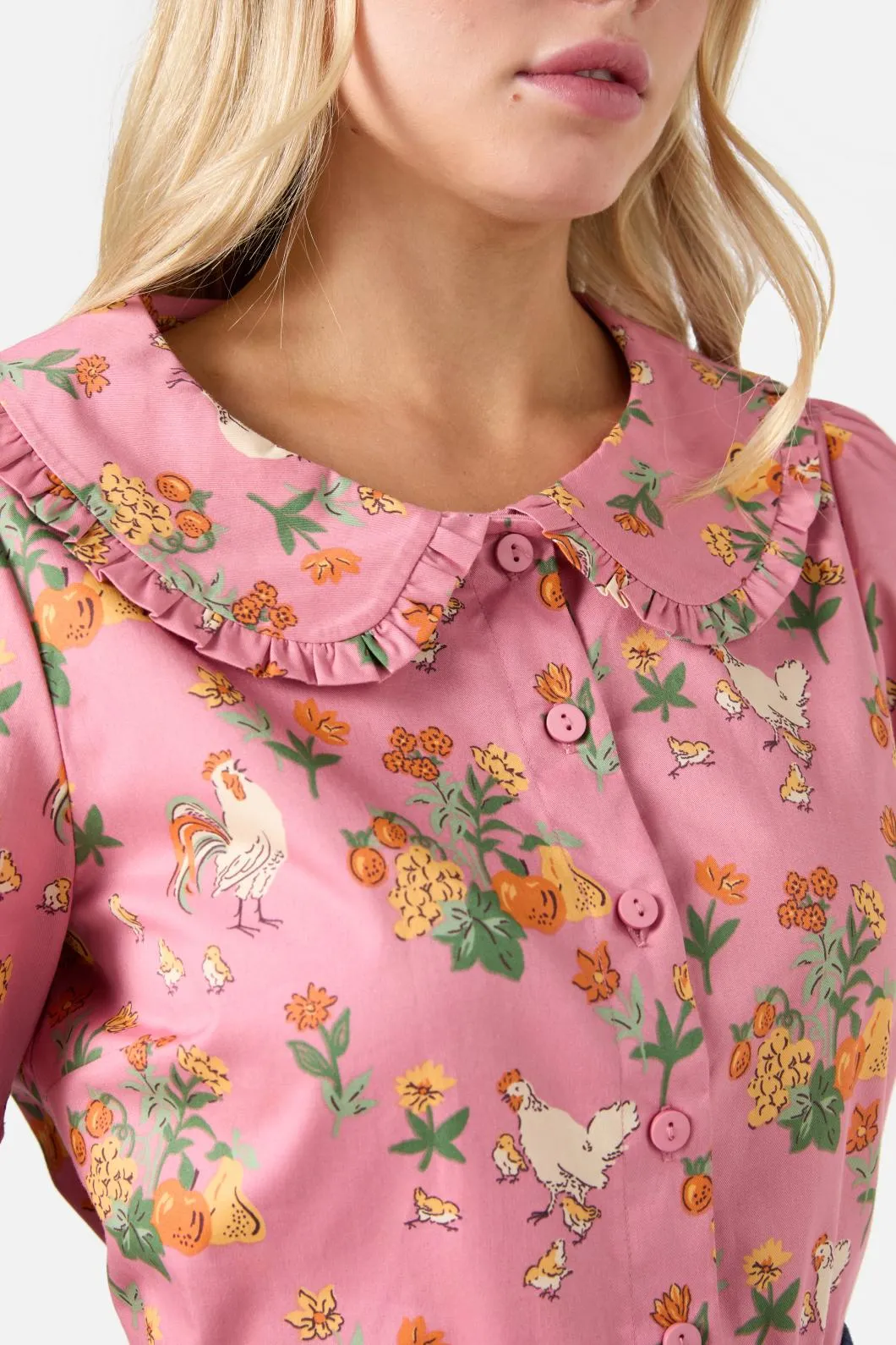 Chickens Short Sleeve Blouse